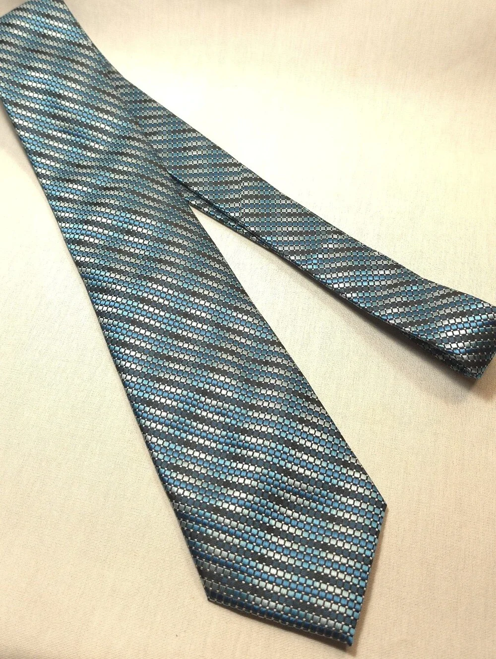 Stafford Teal and Silver Woven Men's Tie